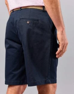 Pleated Front Shorts - Navy -Joseph Turner Shop Mens Navy Pleat Front Shorts MHSHTWDKN 4