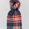 Lambswool Scarf - Navy/Red -Joseph Turner Shop Mens Navy Red Lambswool Scarf MASCLWNVR 1