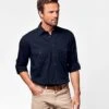 Safari Shirt - Navy -Joseph Turner Shop Mens Navy Safari Shirt MCSAFSNAV 1