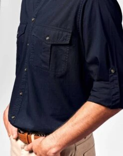Safari Shirt - Navy -Joseph Turner Shop Mens Navy Safari Shirt MCSAFSNAV 4