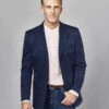 Unstructured Cotton/Linen Jacket - Navy -Joseph Turner Shop Mens Navy Unstructured Jacket MJULTBNAV 1
