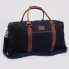 Waxed Canvas Weekend Holdall - Navy -Joseph Turner Shop Mens Navy Waxed Canvas Weekend Holdall MAWCWHNAV 1