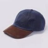 Peak Cap - Navy Waxed Cotton -Joseph Turner Shop Mens Navy Waxed Cotton Baseball Cap MABASCNAV 1