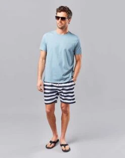 Swim Shorts - Navy/White Stripe