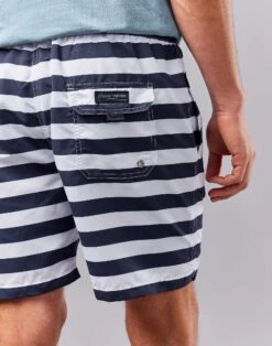 Swim Shorts - Navy/White Stripe -Joseph Turner Shop Mens Navy White Stripe Swim Shorts MHSWTRNWS 4