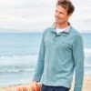 Washed Piqué Half Zip Sweatshirt - Ocean