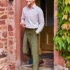 Needlecord Trousers - Olive -Joseph Turner Shop Mens Olive Needlecord Trousers MRNCOROLV 0