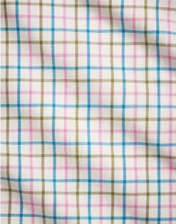 Olive/Pink/Turquoise Country Check Shirt -Joseph Turner Shop Mens Olive Pink Turquoise Country Check Shirt MSCOPT 2