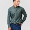 Washed Button Down Oxford Shirt - Olive 1 Washed Button Down Oxford Shirt - Olive -Joseph Turner Shop Mens Olive Washed Casual Oxford Shirt MCOXFDOLV 1