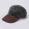 Peak Cap - Olive Waxed Cotton -Joseph Turner Shop Mens Olive Waxed Cotton Baseball Cap MABASCOLV 1