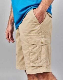 Cargo Shorts - Pebble -Joseph Turner Shop Mens Pebble Cargo Shorts MHSHCAPEB 4