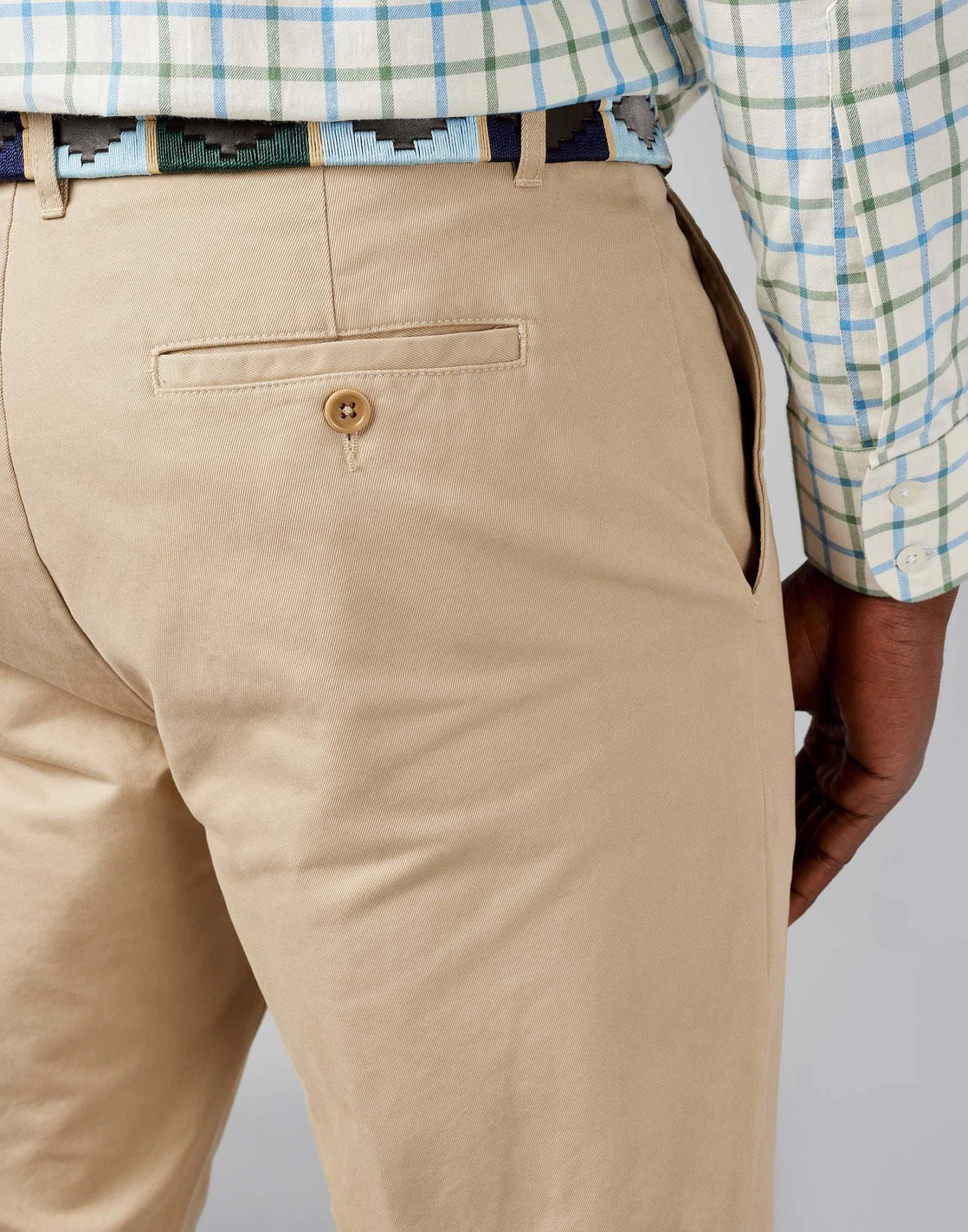 Flat Front Chinos - Pebble 5 Flat Front Chinos - Pebble - Image 3