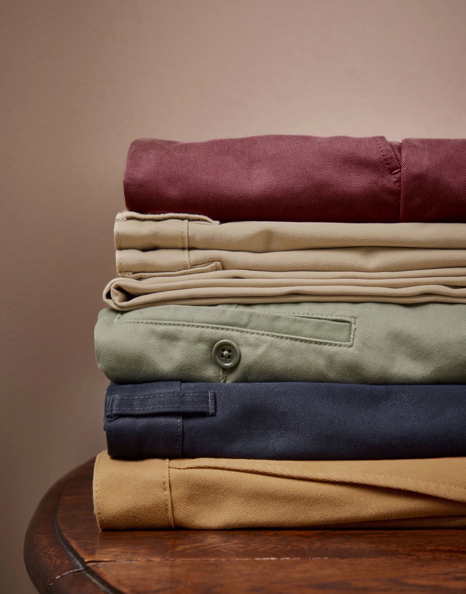 Flat Front Chinos - Pebble 6 Flat Front Chinos - Pebble - Image 4