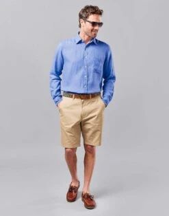 Flat Front Shorts - Pebble
