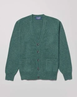 Lambswool Cardigan - Pine -Joseph Turner Shop Mens Pine Lambswool Cardigan MKLWCADAR 3