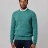 Lambswool Crew Neck Jumper - Pine -Joseph Turner Shop Mens Pine Lambswool Crew Neck Jumper MKLWCRDAR 1