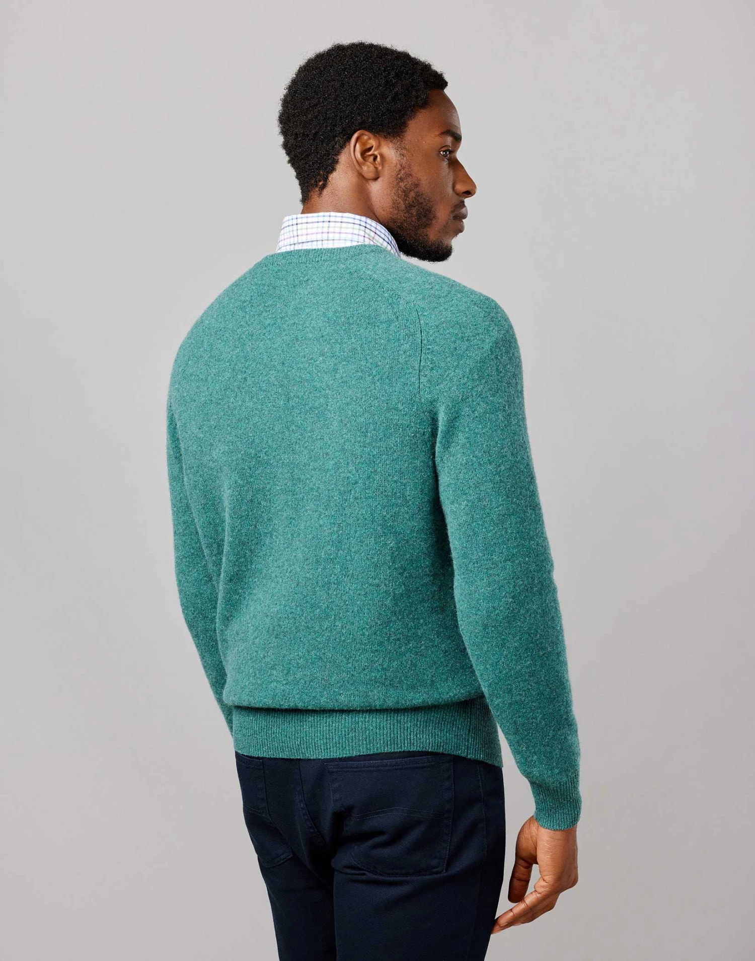 Lambswool Crew Neck Jumper - Pine 4 Lambswool Crew Neck Jumper - Pine - Image 2