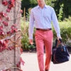 Flat Front Chinos - Pink -Joseph Turner Shop Mens Pink Flat Front Chinos MRCHFFPIN 0