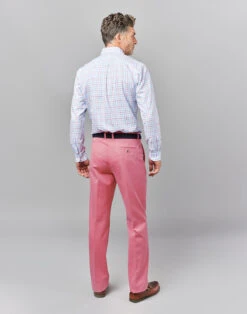 Flat Front Chinos - Pink -Joseph Turner Shop Mens Pink Flat Front Chinos MRCHFFPIN 2
