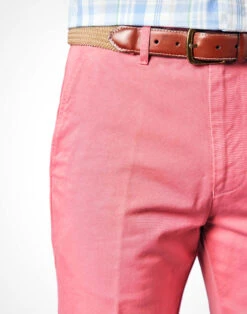 Flat Front Chinos - Pink -Joseph Turner Shop Mens Pink Flat Front Chinos MRCHFFPIN 3