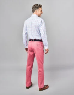 Pleated Front Chinos - Pink -Joseph Turner Shop Mens Pink Pleat Front Chinos MRCHINPIN 2