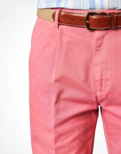 Pleated Front Chinos - Pink -Joseph Turner Shop Mens Pink Pleat Front Chinos MRCHINPIN 3