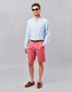 Pleated Front Shorts - Pink