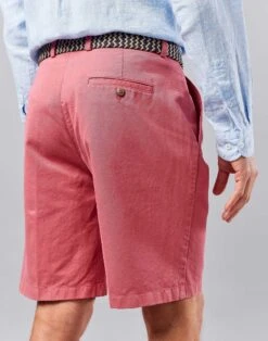 Pleated Front Shorts - Pink -Joseph Turner Shop Mens Pink Pleat Front Shorts MHSHTWPIN 4