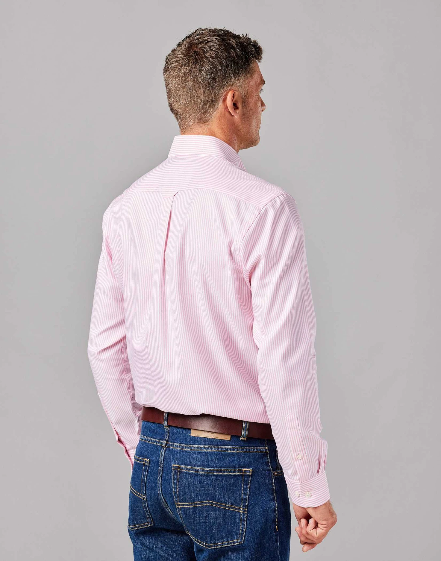 Button Down Oxford Shirt - Pink Stripe 4 Button Down Oxford Shirt - Pink Stripe - Image 2