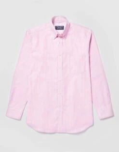 Button Down Oxford Shirt - Pink Stripe 10 Button Down Oxford Shirt - Pink Stripe -Joseph Turner Shop Mens Pink Stripe Buttondown Oxford Shirt MCBDOXPNK 3