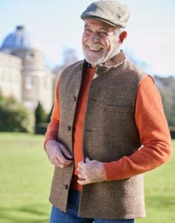 British Wool Nehru Gilet - Plain Weave
