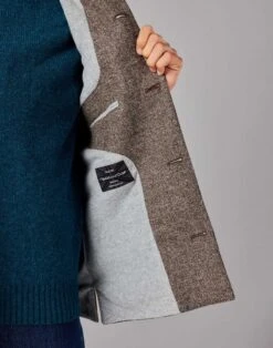 British Wool Nehru Gilet - Plain Weave -Joseph Turner Shop Mens Plain Weave Fleece Lined Nehru Gilet MJFLNGPLW 5