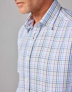 Casual Twill Shirt - Purple -Joseph Turner Shop Mens Purple Casual Twill Shirt MCCATWPUR 4