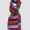 Stripey Lambswool Scarf - Purple Multistripe -Joseph Turner Shop Mens Purple Merino Striped Scarf MASCSTPUR 1