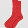 Classic Wool Ankle Socks - Red -Joseph Turner Shop Mens Red Classic Ankle Socks MASOSSRED 1