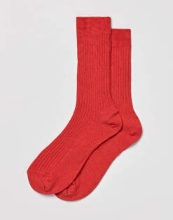 Classic Wool Ankle Socks - Red
