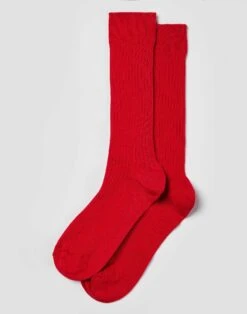 Combed Cotton Socks - Red