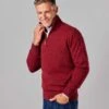 Lambswool Half Zip Jumper - Red