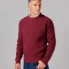 Lambswool Whitby Rib Crew Neck Jumper - Red -Joseph Turner Shop Mens Red Lambswool Whitby Crew Neck Jumper MKLWWRRED 1