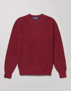 Lambswool Whitby Rib Crew Neck Jumper - Red 9 Lambswool Whitby Rib Crew Neck Jumper - Red -Joseph Turner Shop Mens Red Lambswool Whitby Crew Neck Jumper MKLWWRRED 3