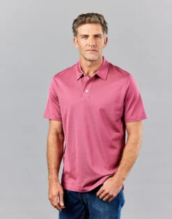Mercerised Jersey Polo Shirt - Rose