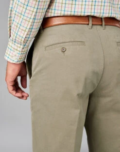 Flat Front Chinos - Sage -Joseph Turner Shop Mens Sage Flat Front Chinos MRCHFFSAG 4