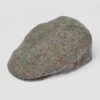 Harris Tweed Flat Cap - Sage/Wine Herringbone