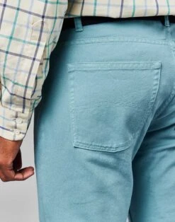 Twill Jeans - Sea Green -Joseph Turner Shop Mens Sea Green Twill Jeans MPJETWSEG 3