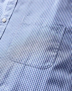 Blue Gingham Check Shirt - Short Sleeve -Joseph Turner Shop Mens Sky Gingham Formal Short Sleeve Shirt MSGIBS 3