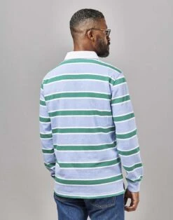 Rugby Shirt - Sky/Green -Joseph Turner Shop Mens Sky Green Rugby Shirt MTRUGBSKG 2