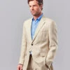 Linen Suit Jacket - Stone -Joseph Turner Shop Mens Stone Linen Jacket MJLSJKSTN 1