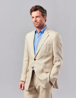 Linen Suit Jacket - Stone