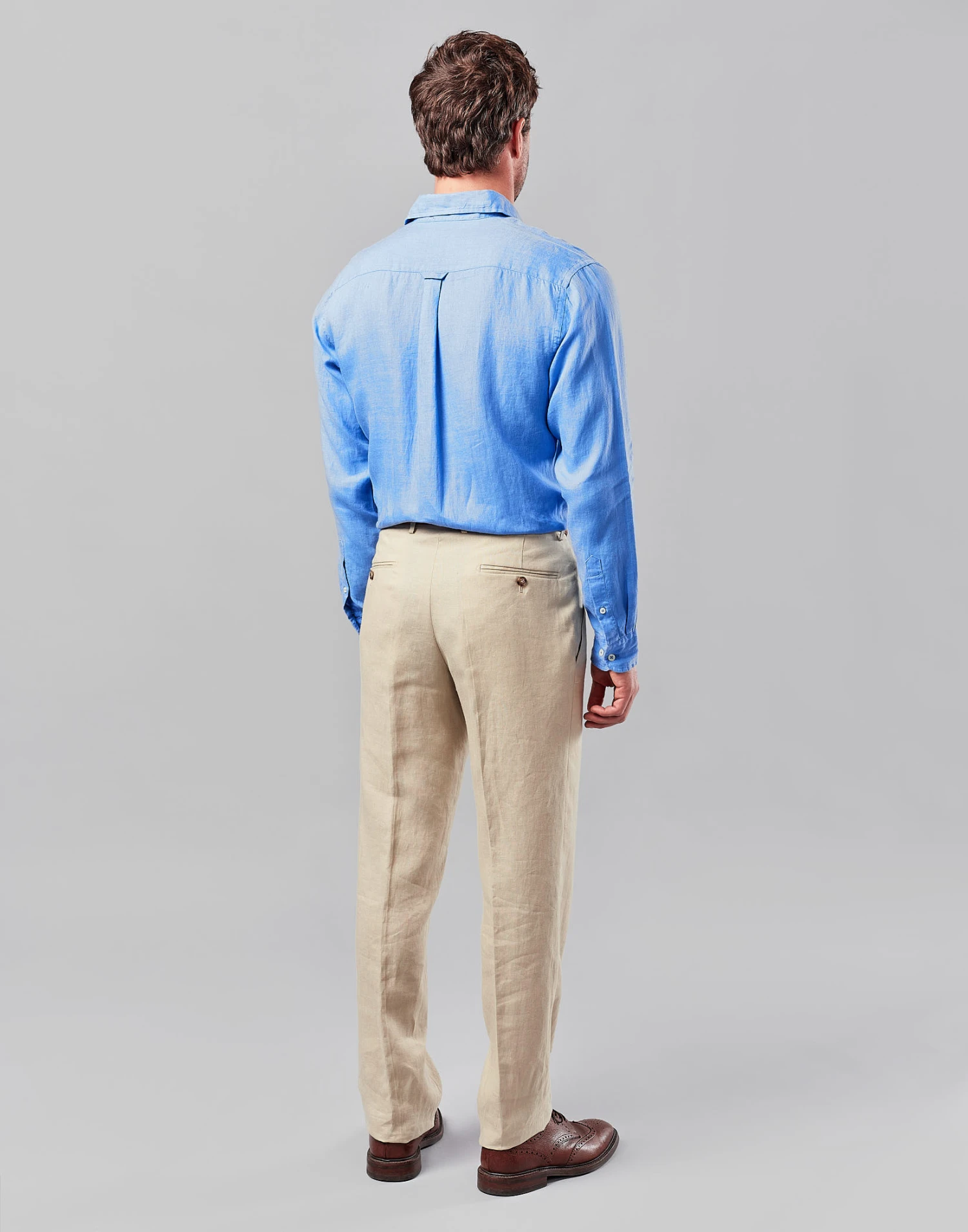 Linen Suit Trousers - Stone 4 Linen Suit Trousers - Stone - Image 2