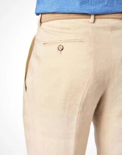 Linen Suit Trousers - Stone 9 Linen Suit Trousers - Stone -Joseph Turner Shop Mens Stone Linen Trousers MJLSTRSTN 3